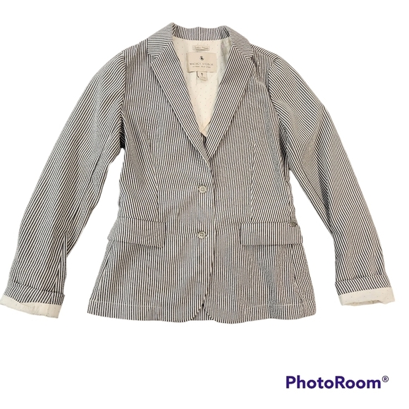 SCOTCH & Soda Maison Scotch Pin Stripe Button Front Blazer - small - Picture 4 of 9